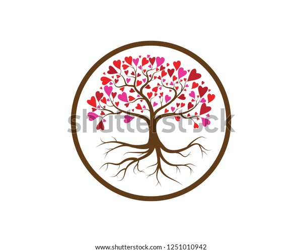 Love Tree Heart Leaves Vector Illustration Stock Vector Royalty Free 1251010942 Shutterstock 4097