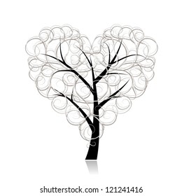 Love tree, heart shape for your design