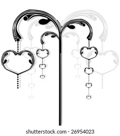 Love tree with hearts