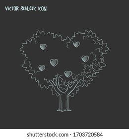 Love tree icon line element. Vector illustration of love tree icon line isolated on clean background for your web mobile app logo design.
