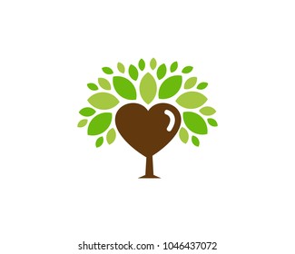 Love Tree Icon Logo Design Element