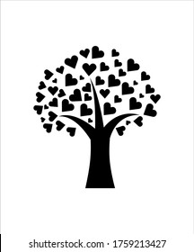 icono del árbol de amor,mejor icono plano del vector.