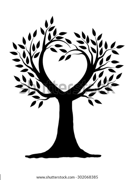 Download Love Tree Illustration Design Black White Stock Vector Royalty Free 302068385