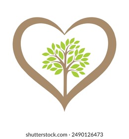 love tree inspiration for logos, icons and symbols on banners