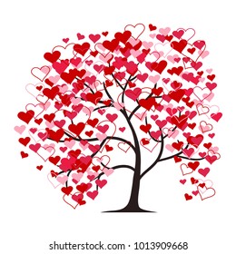 Love tree isolated on the white background. Illustration.