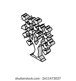love tree isometric icon vector. love tree sign. isolated symbol illustration