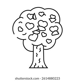 love tree line icon vector. love tree sign. isolated contour symbol black illustration