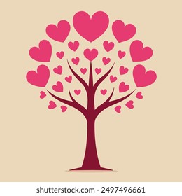The love tree log design vector illustration