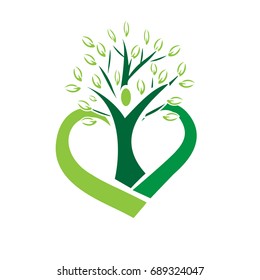 Love Tree Logo Stock Vector (Royalty Free) 689324047 | Shutterstock