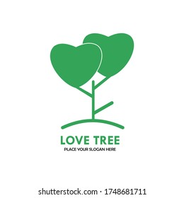 Love tree logo design template illustration