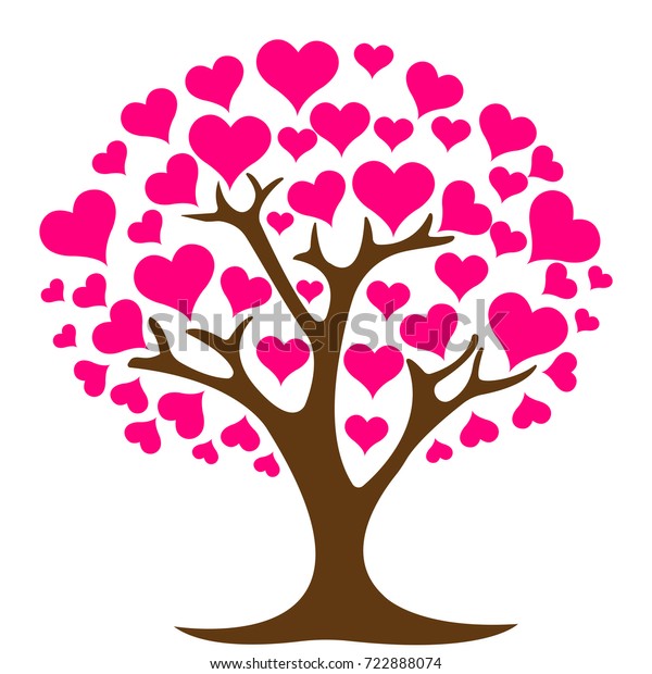 Love Tree Logo Design Template Stock Vector (Royalty Free) 722888074 ...