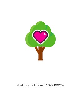 Love Tree Logo Icon Design