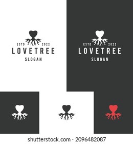 Love Tree logo icon design template