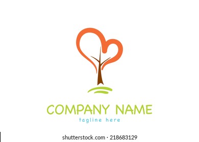 love tree logo organic creative vector logo design template love tree logo organic nature farm abstract earth fresh sign business scenery green heart art partnership employment marketing contract affe