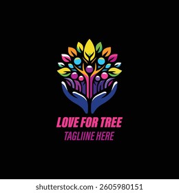 Love for tree logo template
