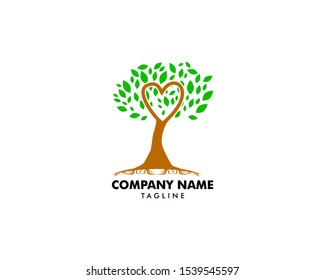 Love Tree Logo Template Design