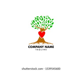 Love Tree Logo Template Design