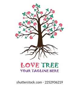 Love Tree logo,Tree logo,tree background design.