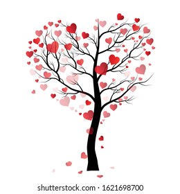 Love tree on white background, illustration Vector