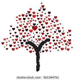 Love tree on white background, illustration.