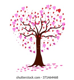 Love tree on white background, illustration.