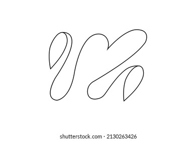 love tree outline, heart shape flower, floral design line art drawing