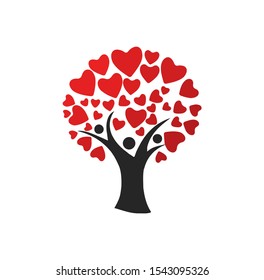 Love Tree People Logo Branding Vector