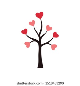 Love Tree red Icon stock illustration