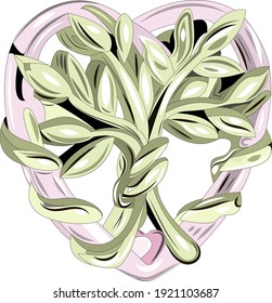 love tree, religious symbol, vector image