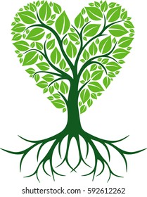 Love tree with roots