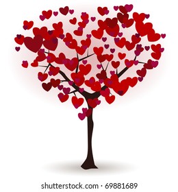 Love tree in the shape of heart