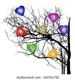 Love tree. St. Valentine's day.Valentine's day background. Vector. 