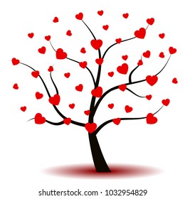 Love tree – stock vector