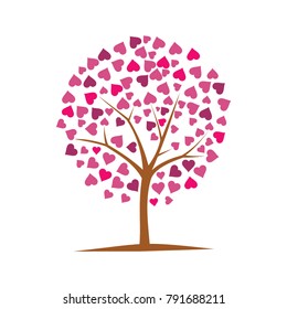 Love Tree Valenntine Icon Vector Image Design