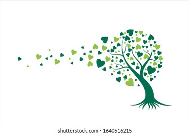Love Tree for Valentine ilustration Romantic