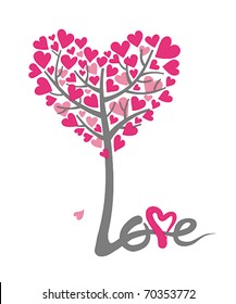 love tree for the valentines card