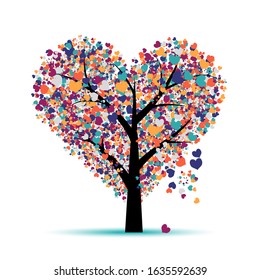 Love tree. Valentines day card for your design. Vector illustration