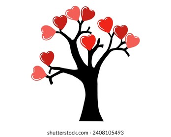 Love Tree Valentines Day Illustration