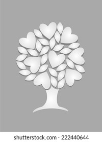 Love tree. Vector illustration. 