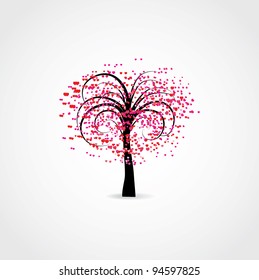 Love tree.  Vector illustration with abstract heart tree