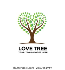 Love tree Vector Logo Template Design
