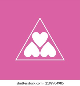  love triangle ace icon logo vector image
