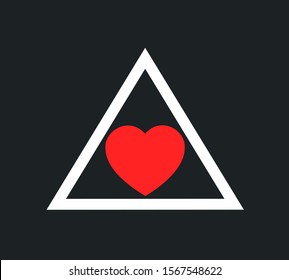 Love triangle - romance and romantic love relationship between three partner, lover and mistress - polygamy, extramarital adultery. Vector illustration.