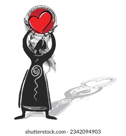 Love tribe symbol illustration love sign, women romance decoration. Tribe vector shirt graphic design.