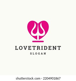 Love trident logo icon flat design template  svg
