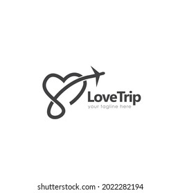 Love trip logo template. Vector illustration
