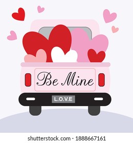 Love Truck Heart Shape Wedding Valentine Stock Vector (Royalty Free ...