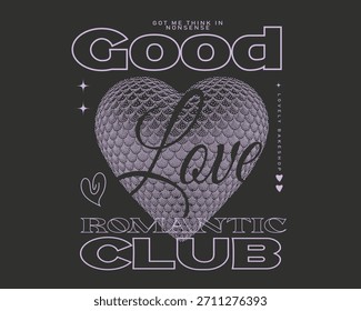 Love t-shirt design in vector. women's girls tee t-shirt print design for heart shape vector. typography text print design