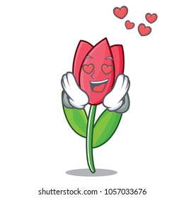 In Love Tulip Mascot Cartoon Style
