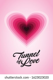 love tunnel valentine card vector background